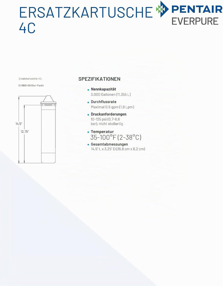 Everpure EV9601-00 4C Wasserfilter Sys SGL, grau, 1 Stück (1er Pack)