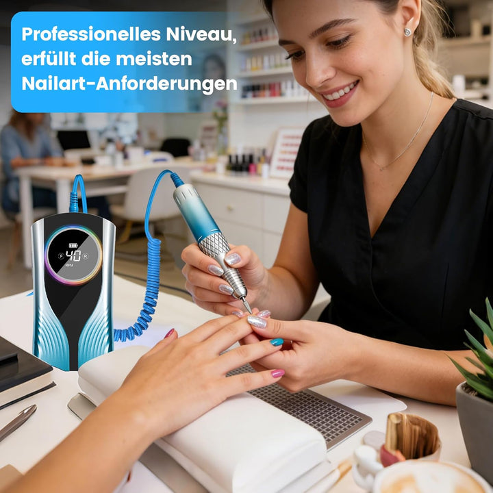 Elektrische Nagelfräser mit LCD-Display, 35000 U/min Tragbar Nagelfeile für Acryl und Gelnägel, Gerä