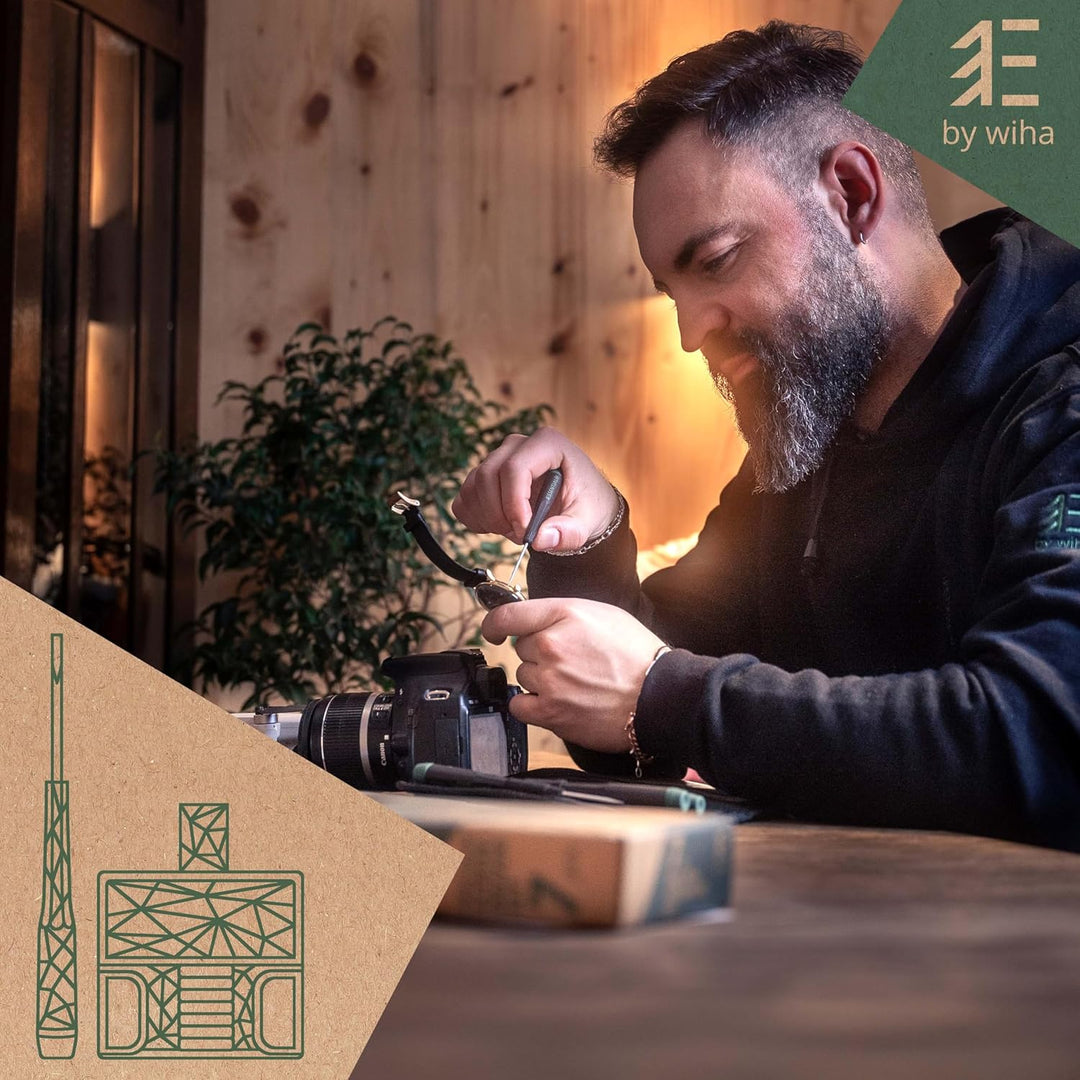 Wiha Essential Feinmechaniker Schraubendreher Set 7-tlg. + Tasche | Feinmechaniker Werkzeug Set | Uh
