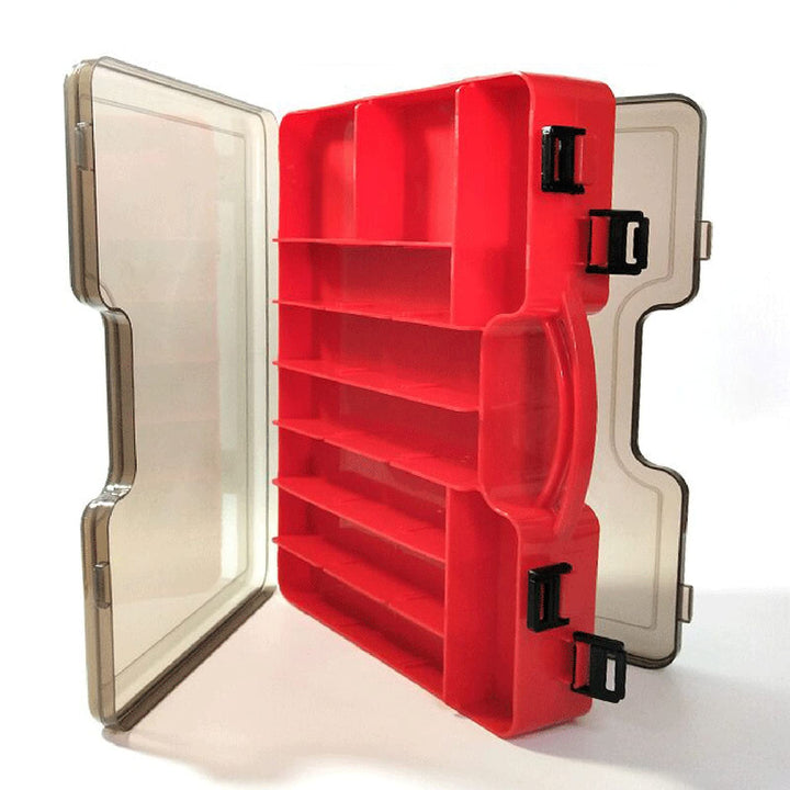 Doppelseitige Angelbox, Kunststoff Angelzubehör Köderbox, Aufbewahrungsbox für Angelzubehör mit Fäch