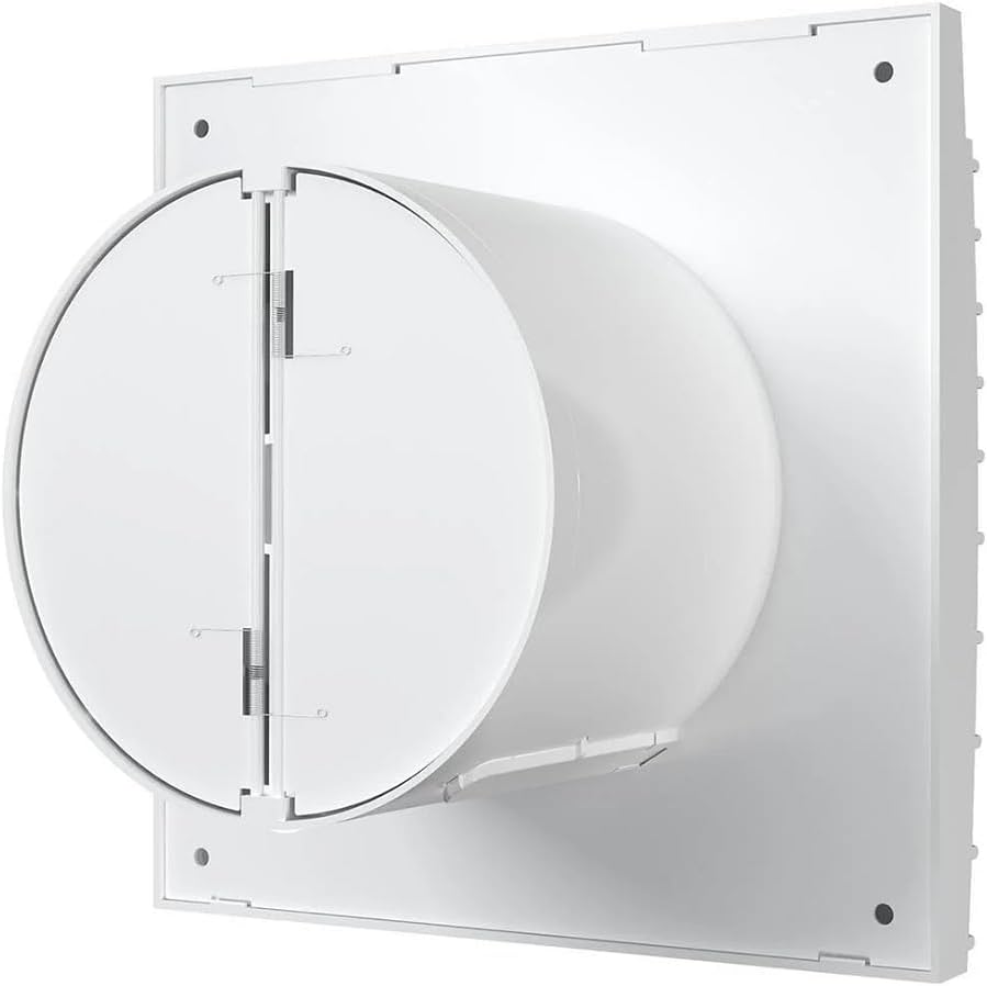 Vlano ONDA 100 TH Badlüfter mit Feuchtigkeitsensor, Nachlauf und Lichtsensor, Lüftungsmodus, Rücksch