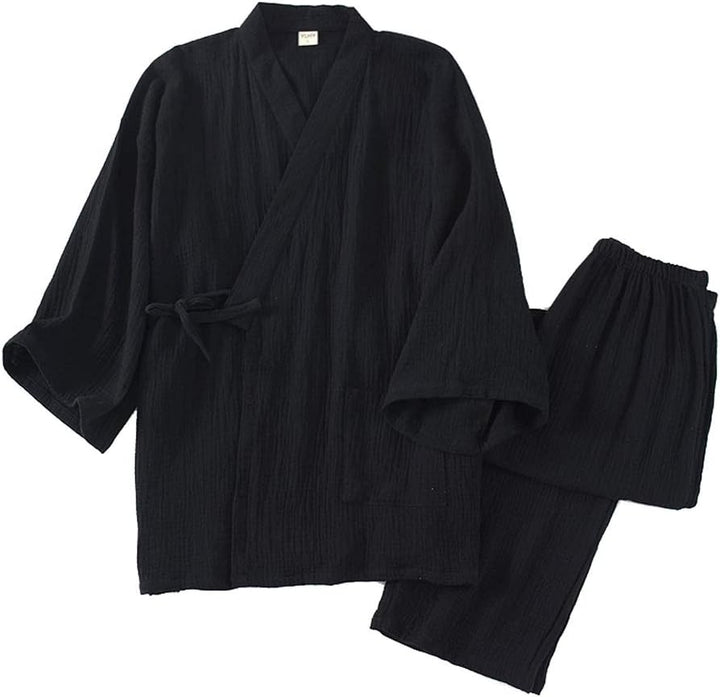 Japanische Kimono Loose Casual Home Pyjamas für Herren Nachtwäsche Grösse L O35