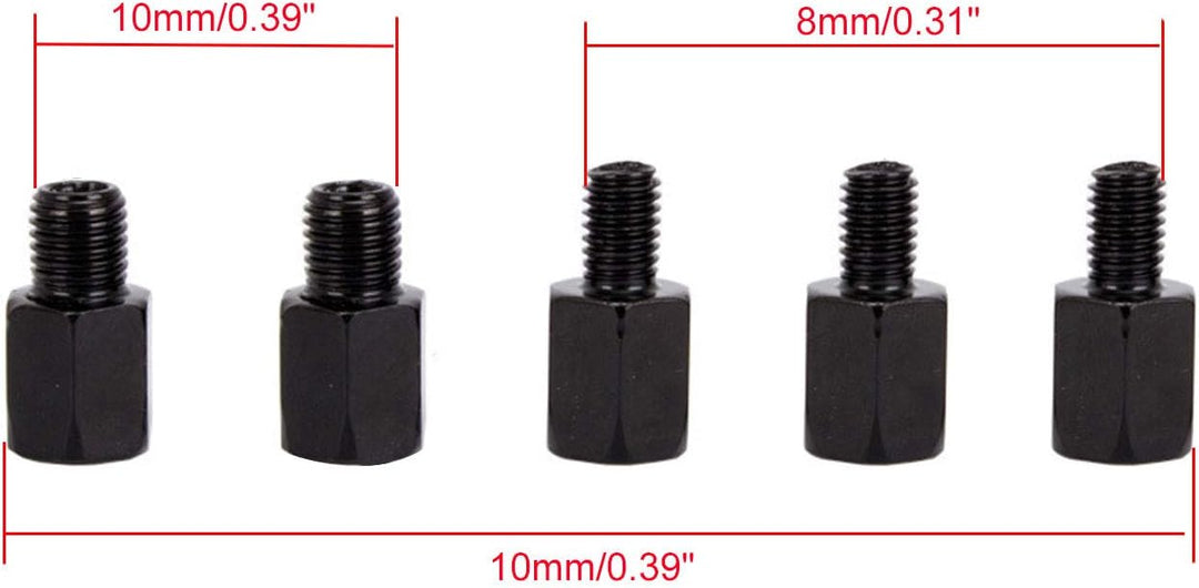 WOOSTAR 7/8" Motorrad Lenkererhöhung 10mm Seitenspiegel mit Konverter Gewindeschrauben M10 auf M8 Er