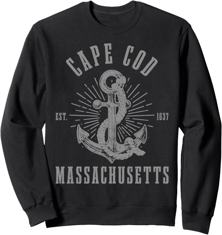 Cape Cod Est 1637 Massachusetts Anker Vintage USA Souvenir Sweatshirt