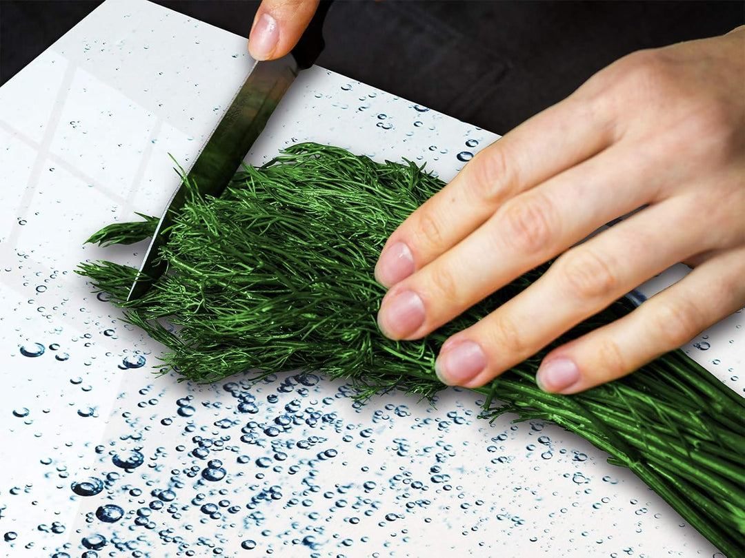 Küchenbrett aus Hartglas und Induktionskochplattenabdeckung – Schneideplatten SINGLE mit 60 x 52 cm
