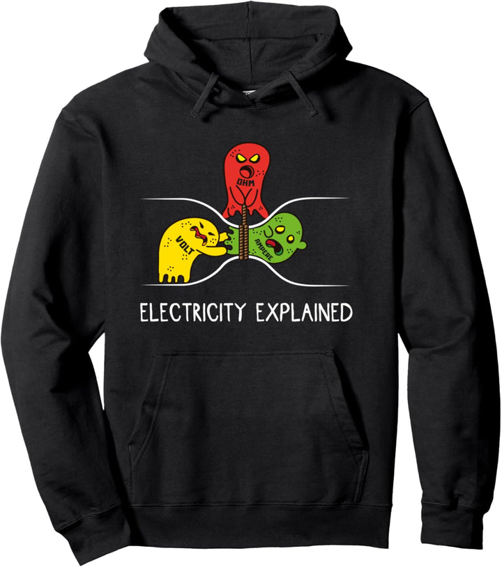 Electricity Explained Elektrizität erklärt Lehrer Elektriker Pullover Hoodie