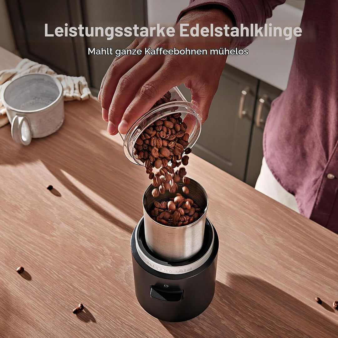 KitchenAid Go | Kabellose Kaffeemühle für frisch gemahlenen Kaffee für unterwegs | 113 g-Mahlbehälte