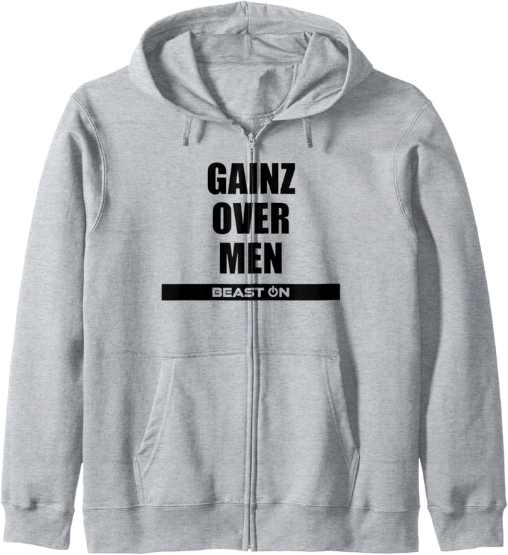 Gains Gainz over Men Training Fitness Gym Motivation Sprüche Kapuzenjacke