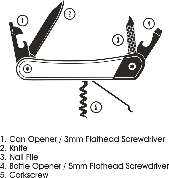 Gentlemen's Hardware 7-in-1 Stiftmesser Multitool Akazienholz und Titan-Finish, GEN272 braun