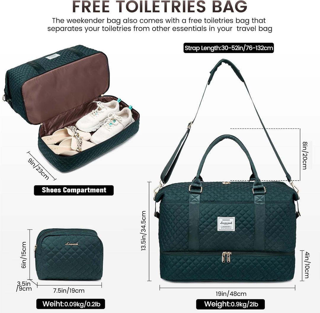 LOVEVOOK Reisetasche Sporttasche Damen Gross Weekender Travel Duffle Bag mit Kosmetiktasche Handgepä