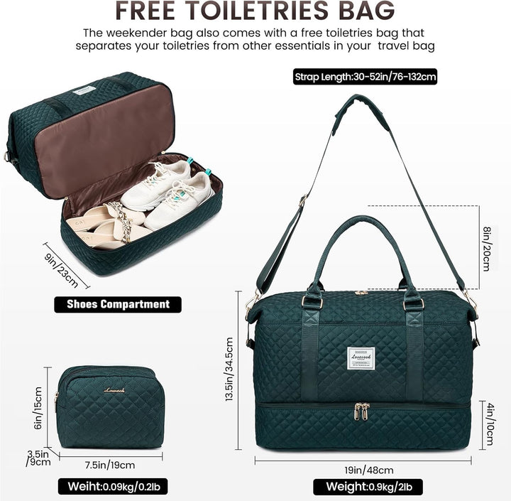 LOVEVOOK Reisetasche Sporttasche Damen Gross Weekender Travel Duffle Bag mit Kosmetiktasche Handgepä