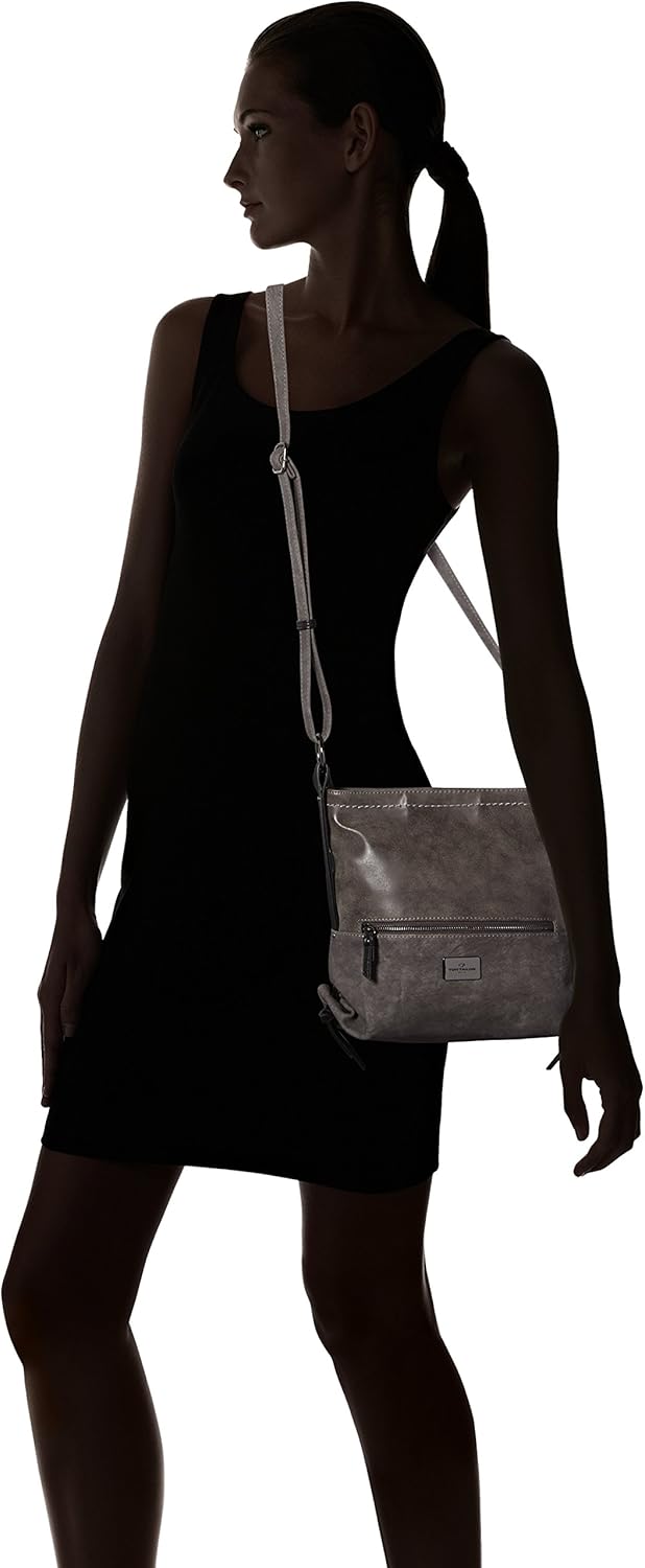 TOM TAILOR bags Elin Damen Umhängetasche Crossbody Bag 28,5 x 9 x 26 Grau, 28,5 x 9 x 26 Grau