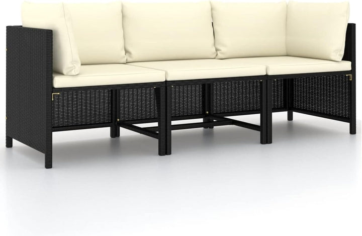 Festnight Balkonmöbel für Keiner Balkon Lounge Kein Rattan Gartensofa 3 Sitzer Sofa Outdoor Gartenlo