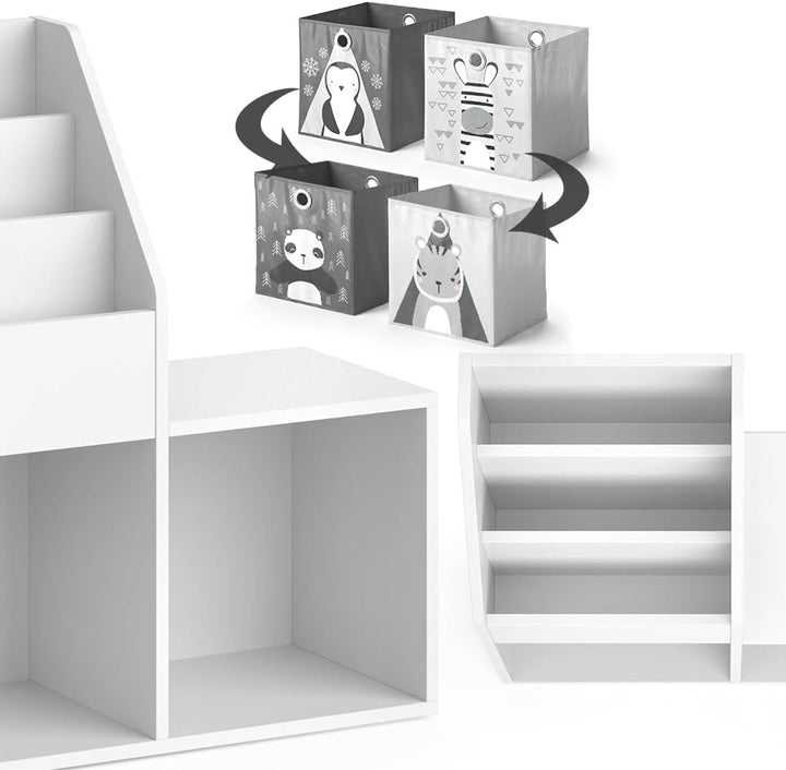 Vicco Kinderregal Luigi Weiss Spielzeugablage Bücherregal Aufbewahrungsregal Comic Regal für Kinder