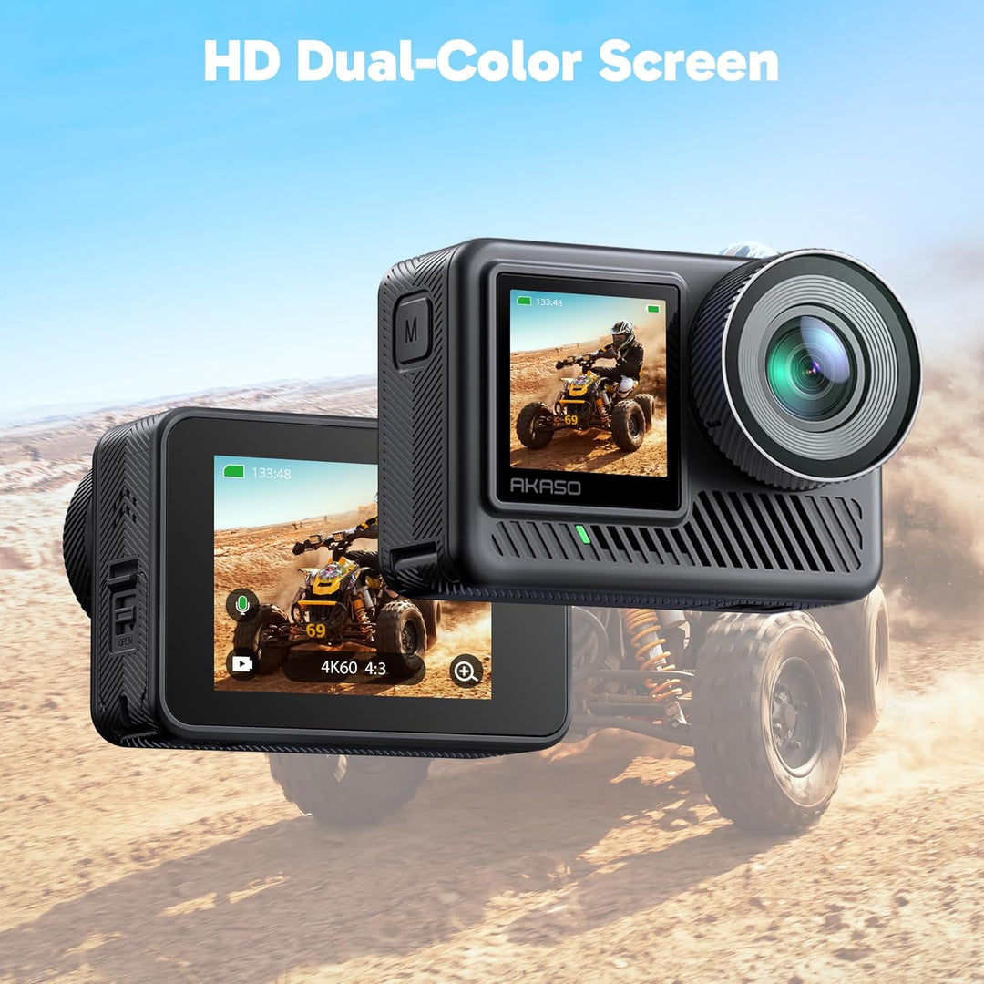 AKASO Action Cam 4K60FPS-Unterwasserkamera 20MP 60M Wasserdicht SuperSmooth Stabilisierung EIS 4.0,W