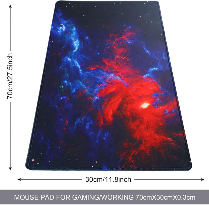 Grosses Gaming-Mauspad mit genähten Kanten,[70x30cm] Erweitertes Mauspad mit Rutschfester Naturkauts