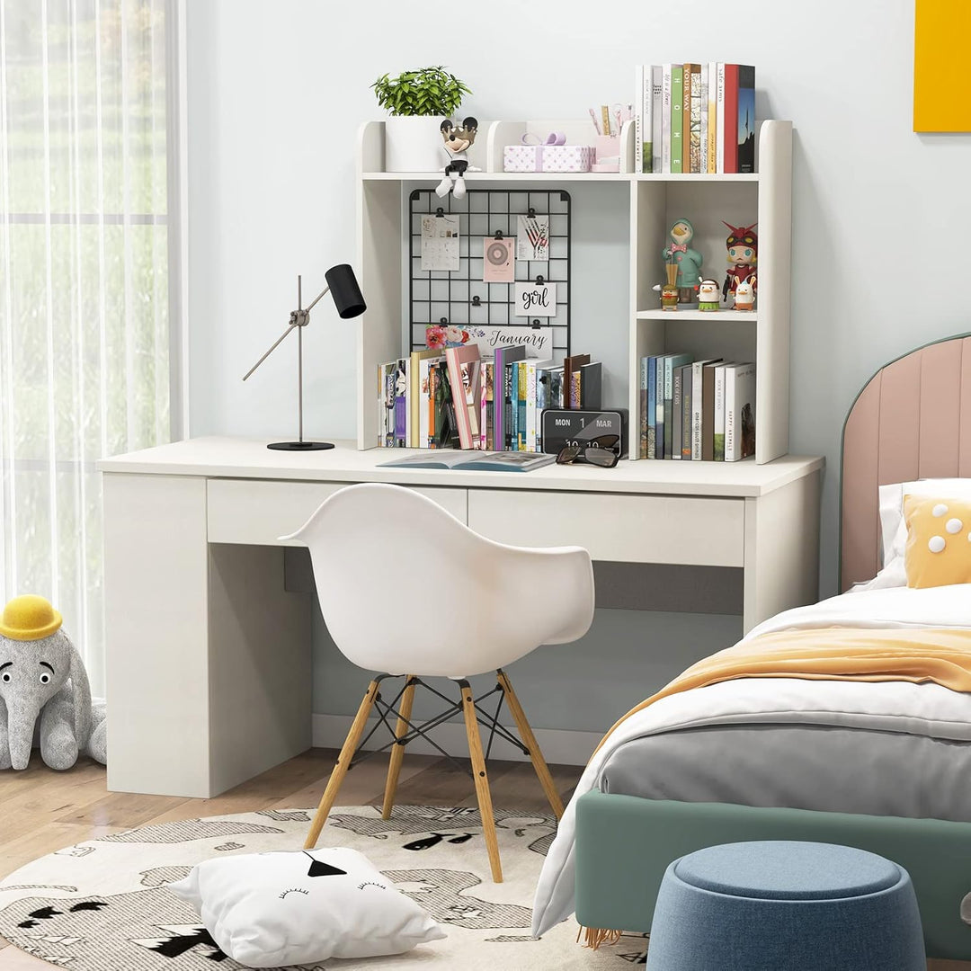GIANTEX Schreibtisch Regal, Tischregal Kleines Regal mit 3 Ablagen &amp; 2 offenen Fächern, Schreibtisch