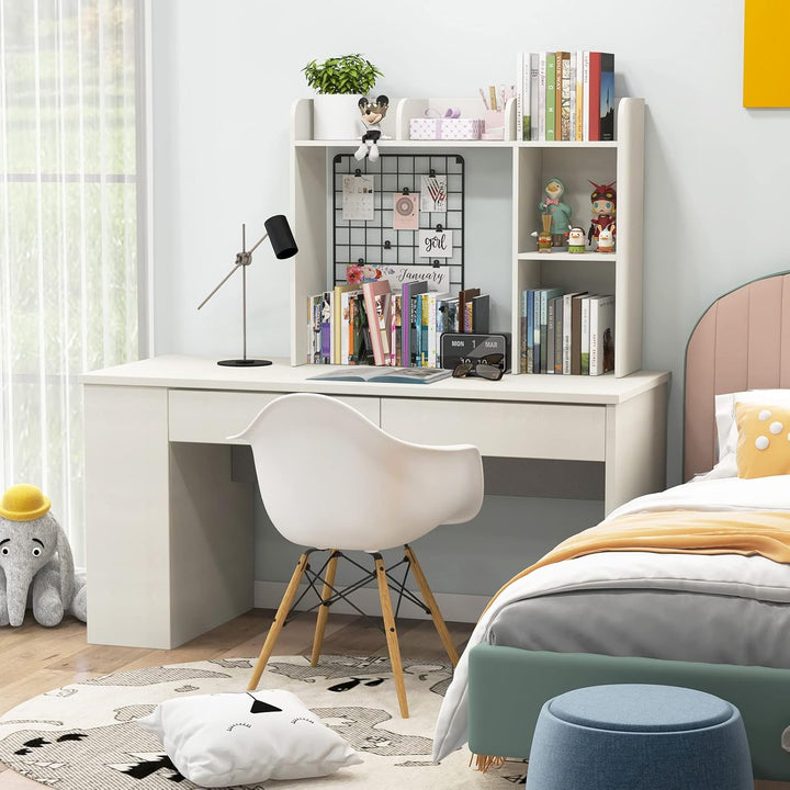 GIANTEX Schreibtisch Regal, Tischregal Kleines Regal mit 3 Ablagen &amp; 2 offenen Fächern, Schreibtisch
