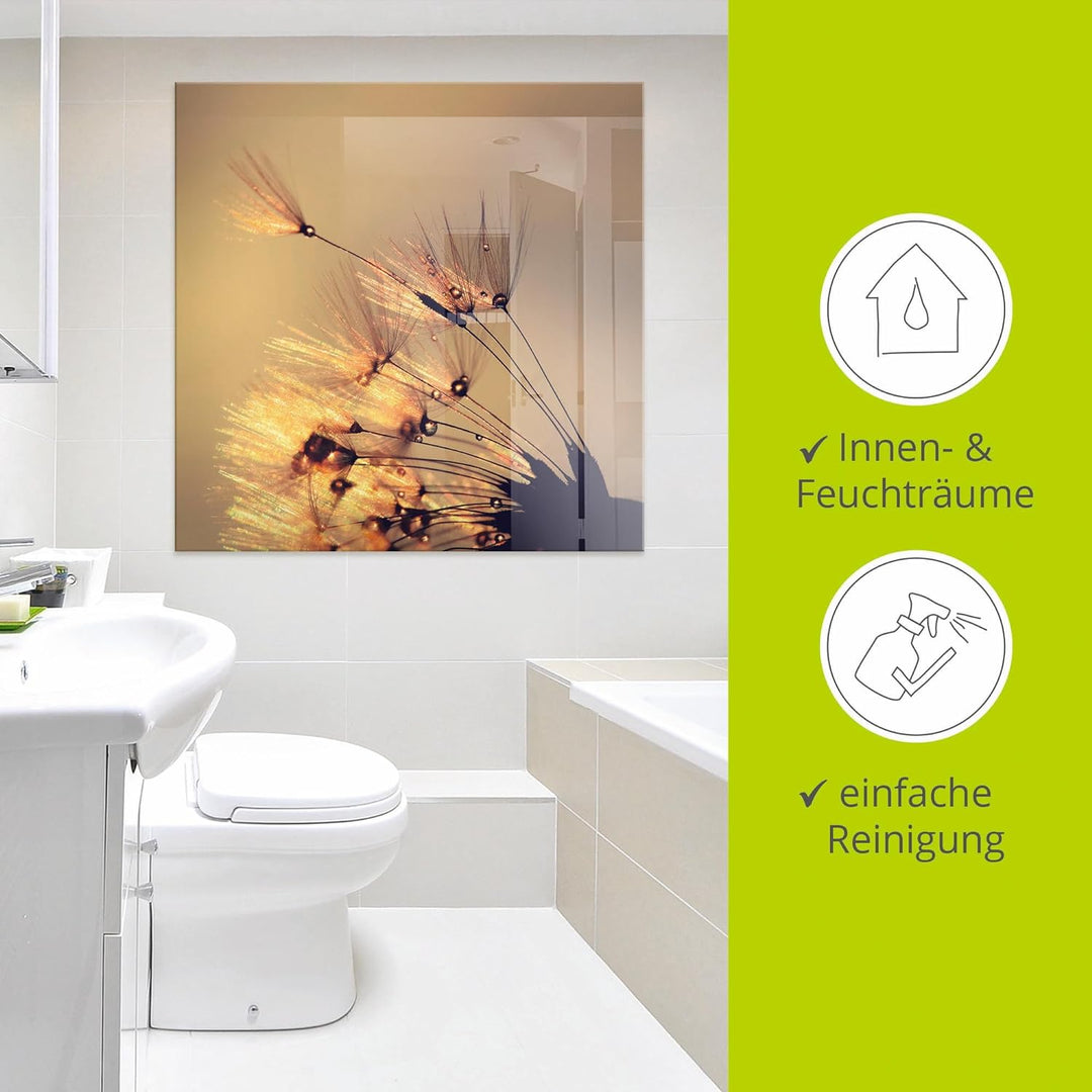 ARTland Glasbilder Wandbild Glas Bild einteilig 30 x 30 cm Quadratisch Innere Ruhe Wellness Pflanzen