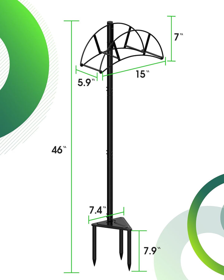 Meykwod Gartenschlauchständer, Schlauchaufhänger freistehend, Wasserschlauchhalter, im Boden, robust