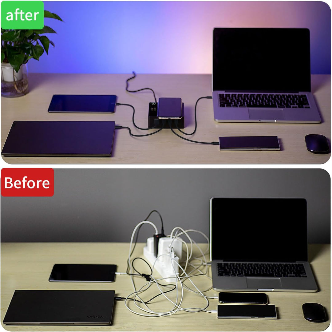 LIMETA 5-Port Ladegerät USB C Schnellladegerät PD3.0 Kabellos Magnetisch Induktive Handy Ladestation