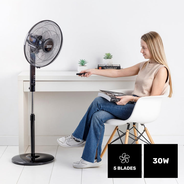 Taurus - Standventilator Boreal 16CR Silence 30W | 12 Stufen | Leise | 3 Modi | 5 Flügel | Oszillier