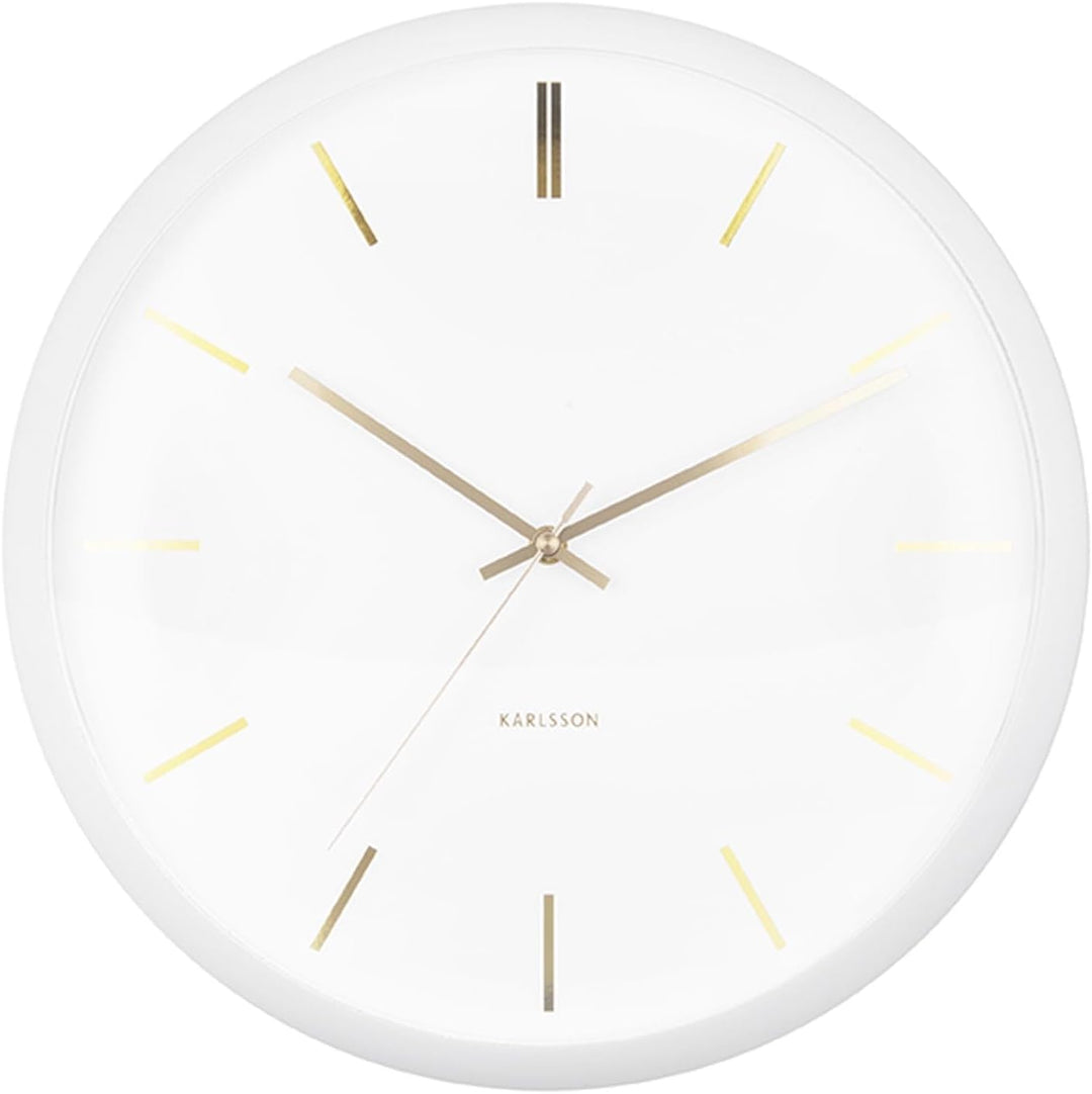 Wall Clock Globe White, Design Armando Breeveld D. 40cm, H. 12cm, Excl. AA Battery