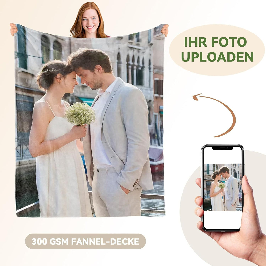 iDIY personalisierte Decke personalisierte Geschenke - Decke mit Foto kuscheldecke personalisiert, G
