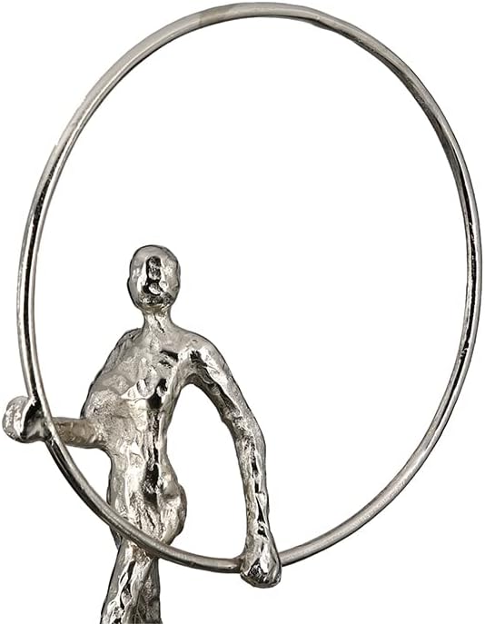 Casablanca - Skulptur, Dekofigur, Figur - Gym- Aluminium - antik silberfarben - Höhe 34cm Höhe 55 cm