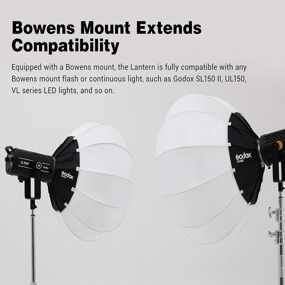 Godox CS-65D Laternen Softbox 65 cm,Bowens-Halterung,Schnell zu installieren,Zusammenklappbar,Globus