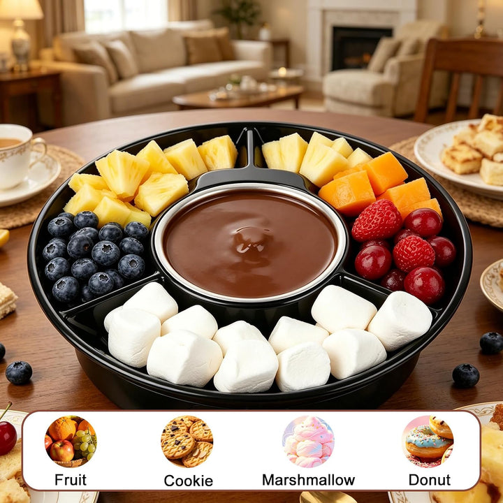 Schokofondue, Schokoladenfondue, Elektrisches Schokofondue, Schokoladen Fondue Mit 4 Gabeln Und Serv