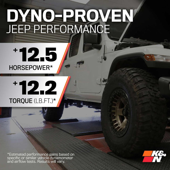 K&N Aircharger Kit kompatibel mit Jeep Wrangler JL 3.6L 2018-2021 (63-1576) Roto-Molded, Roto-Molded