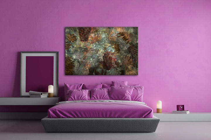 deyoli Kristall und Mineralablagerungen Format: 80x60 als Leinwandbild, Motiv fertig gerahmt auf Ech