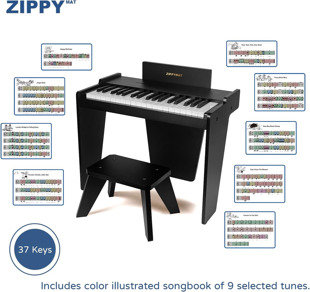 ZIPPY MAT Kinder Klavier Tastatur, 37 Tasten Digitalpiano für Kinder, Musik Lerninstrument Spielzeug