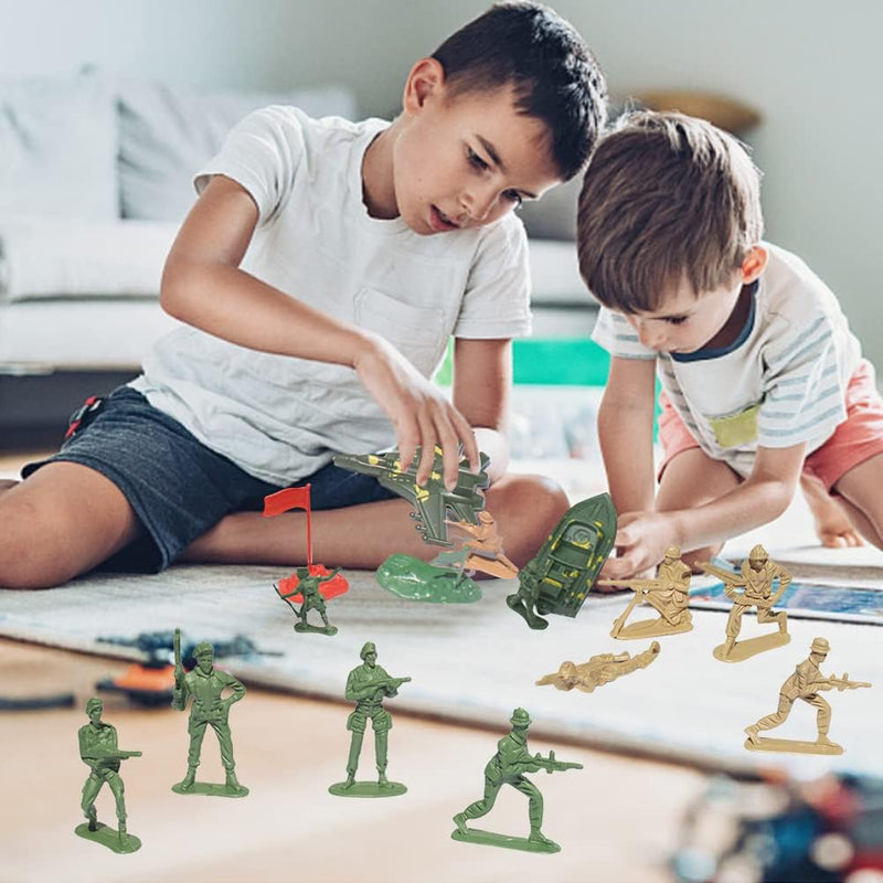 Uposao 188 Stück Spielfiguren Set von Armee Soldaten Figuren Militär Modell Spielzeugsoldaten Plasti