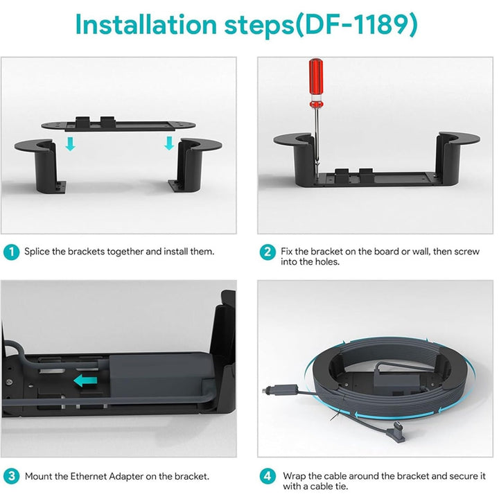 Bewinner Starlink Ethernet Kabel Caddy, Optimierter Starlink Halterung, Wandmontierbar, Starlink Kab