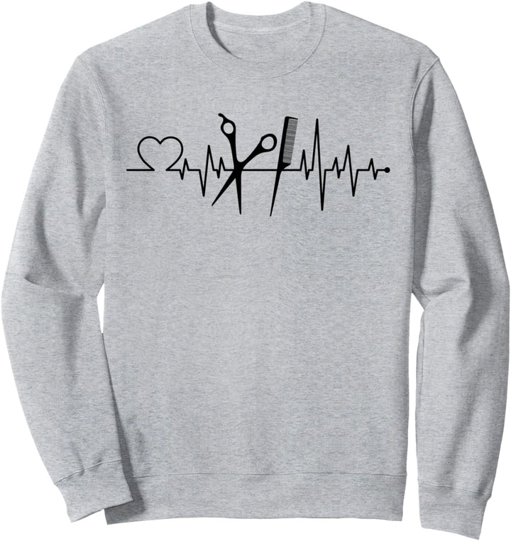 Frisör Frisur Herzschlag Haarschnitt Geschenkidee Haarsalon Sweatshirt