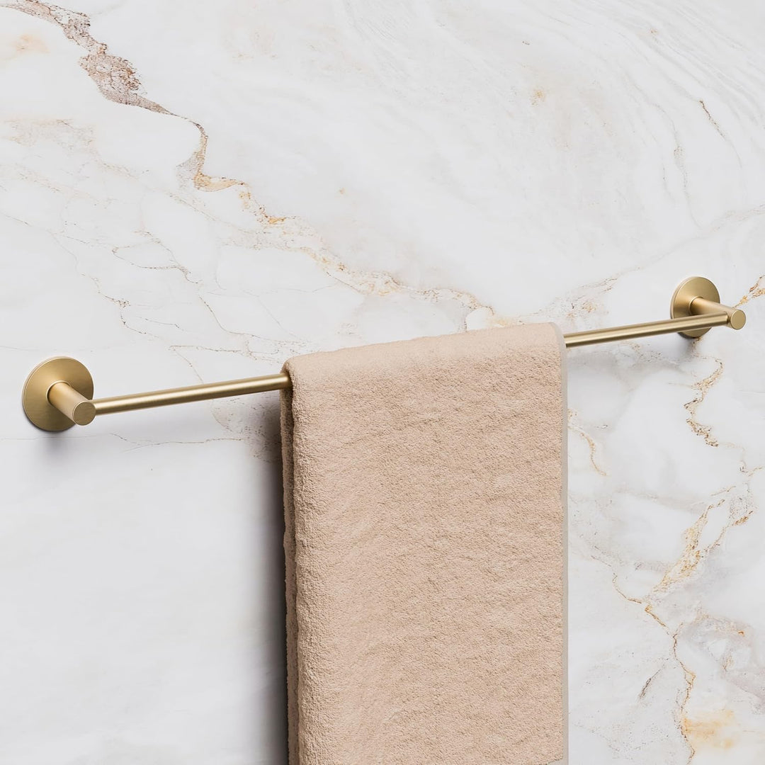 Lenz Badetuchhalter Juna in Gold – Länge 60 cm – Wandmontage – Zum Bohren oder Kleben – Optimal für