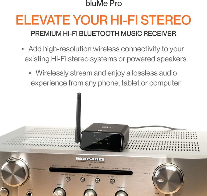 Auris Blume Pro Hi-Fi Bluetooth 5.3 Musik-Receiver - Bluetooth-Adapter mit Audiophilem DAC, LDAC, Ap