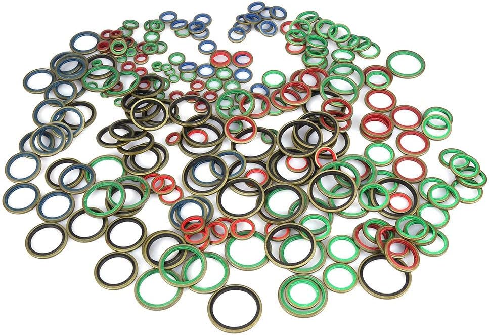 Dichtring - 6 8 10 12 14 16 18 20 22 24 27 30 mm Metall Gummi Sealing Ölabstreifring Ablassstopfen D