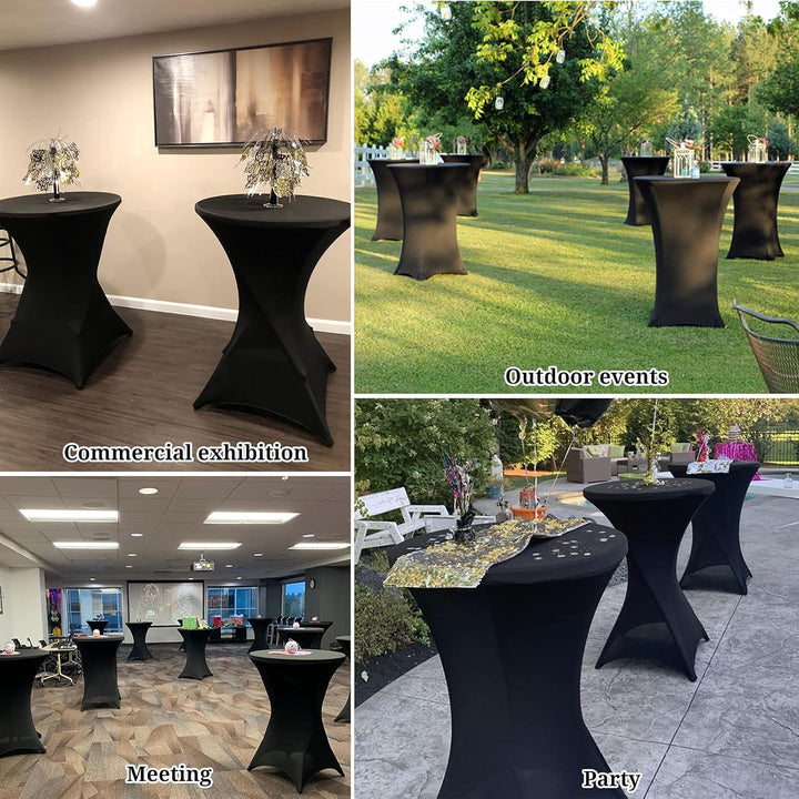 10er-Set Stretch Stehtisch Husse für Bistrotisch Ø 80-85 cm Elegante ,Verstärkung im Fussbereich,40°