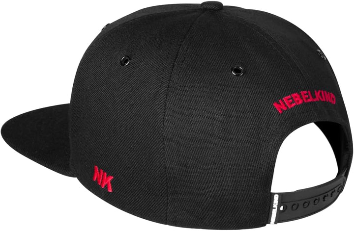 Nebelkind Snapback Cap Schwarz Barbed Wire Stacheldraht Rot Grössenverstellbar Unisex One Size
