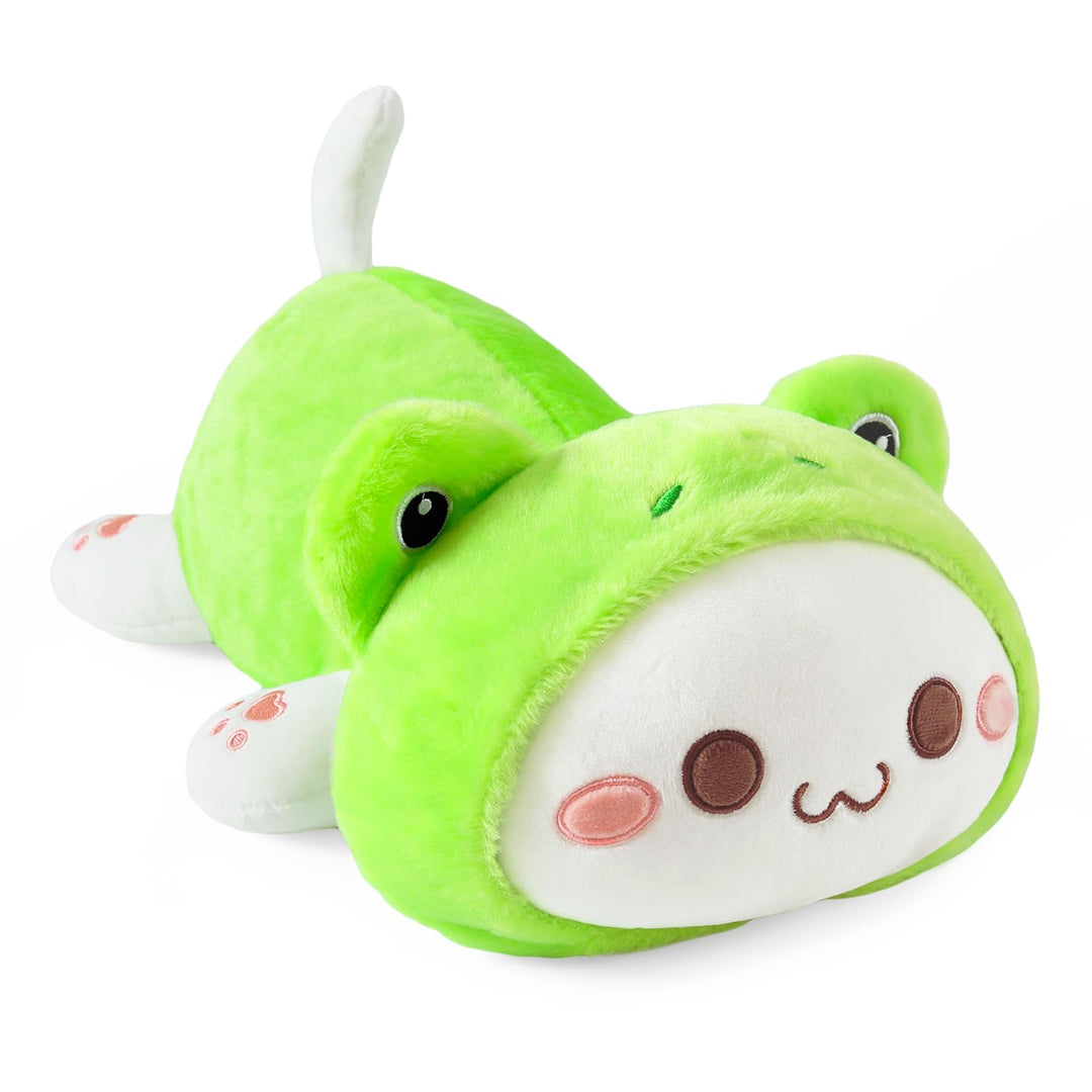 shownicer Plüschtier Frosch Katze Kuscheltier Stofftier Kawaii Katze Plüsch, Kätzchen Plüschkissen S