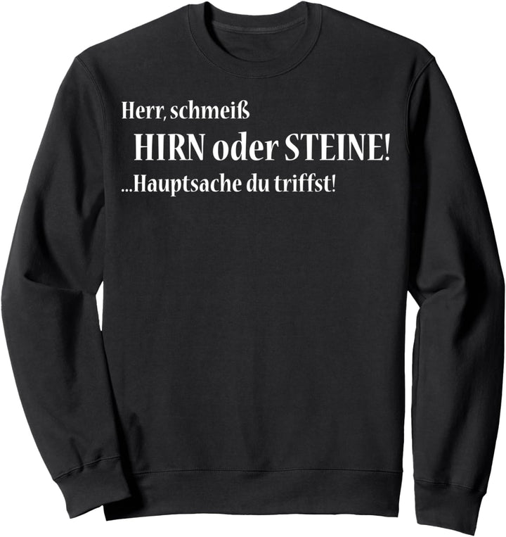 Herr schmeiss Hirn vom himmel lustiger Sarkasmus Spruch Sweatshirt