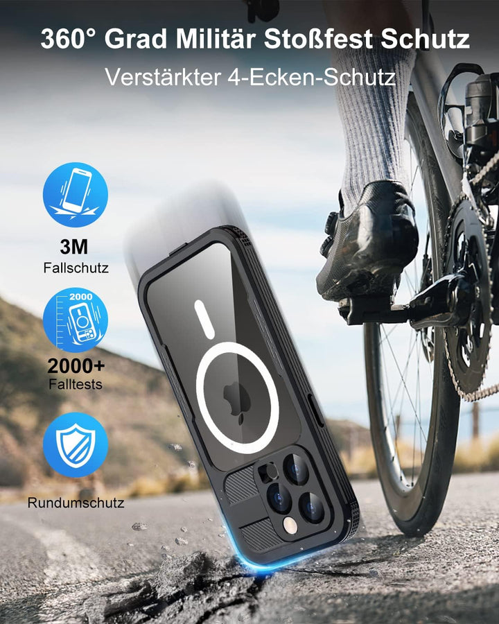 WIFORT für iPhone 14 Pro Wasserdicht Hülle mit Magsafe - 360 Grad Schutzhülle Outdoor Handyhülle IP6