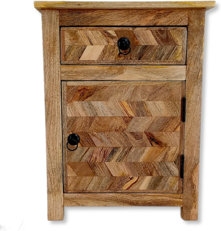 DARO DEKO Holz Nachttisch braun 45 x 60cm Beistelltisch Vintage Nachtschrank Retro