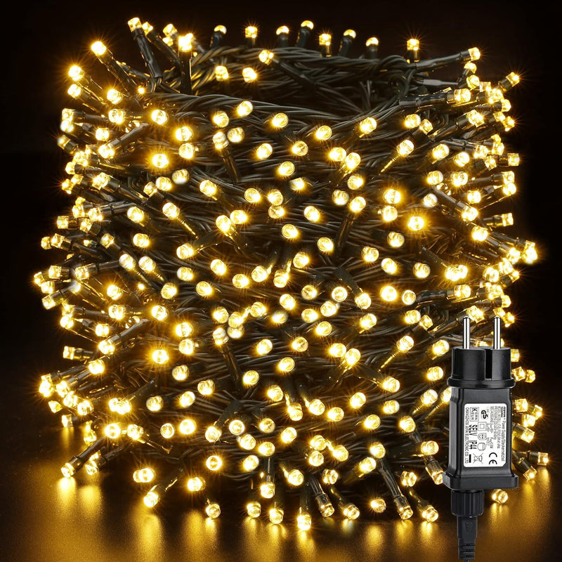 BrizLabs Weihnachtsbaum Lichterkette Outdoor, 100M 1000 LED Weihnachten Lichterkette Aussen Strombet