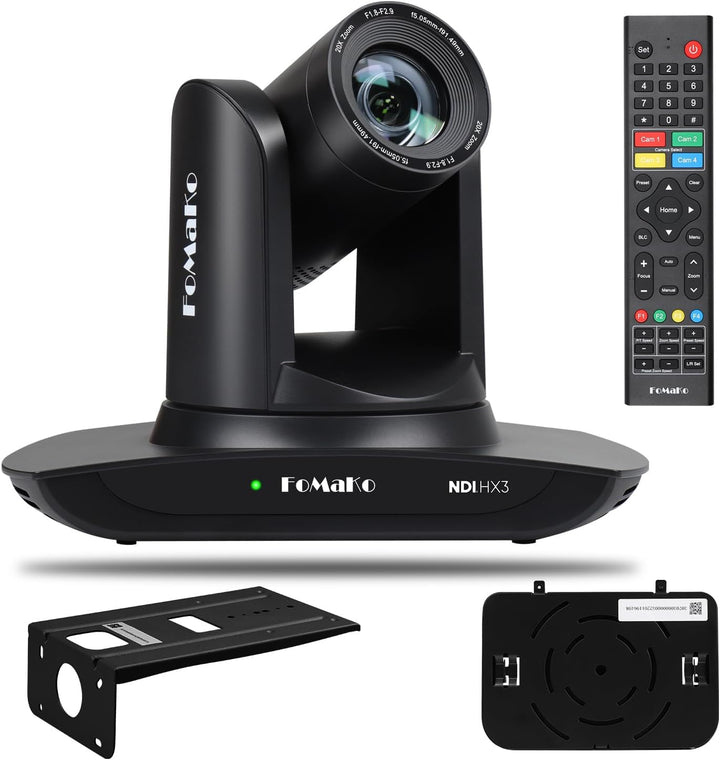 FoMaKo NDI HX3 PTZ Kamera KI-Auto-Tracking 20x Optischer Zoom mit HDMI/USB3.0/LAN(PoE) für Live-Gott