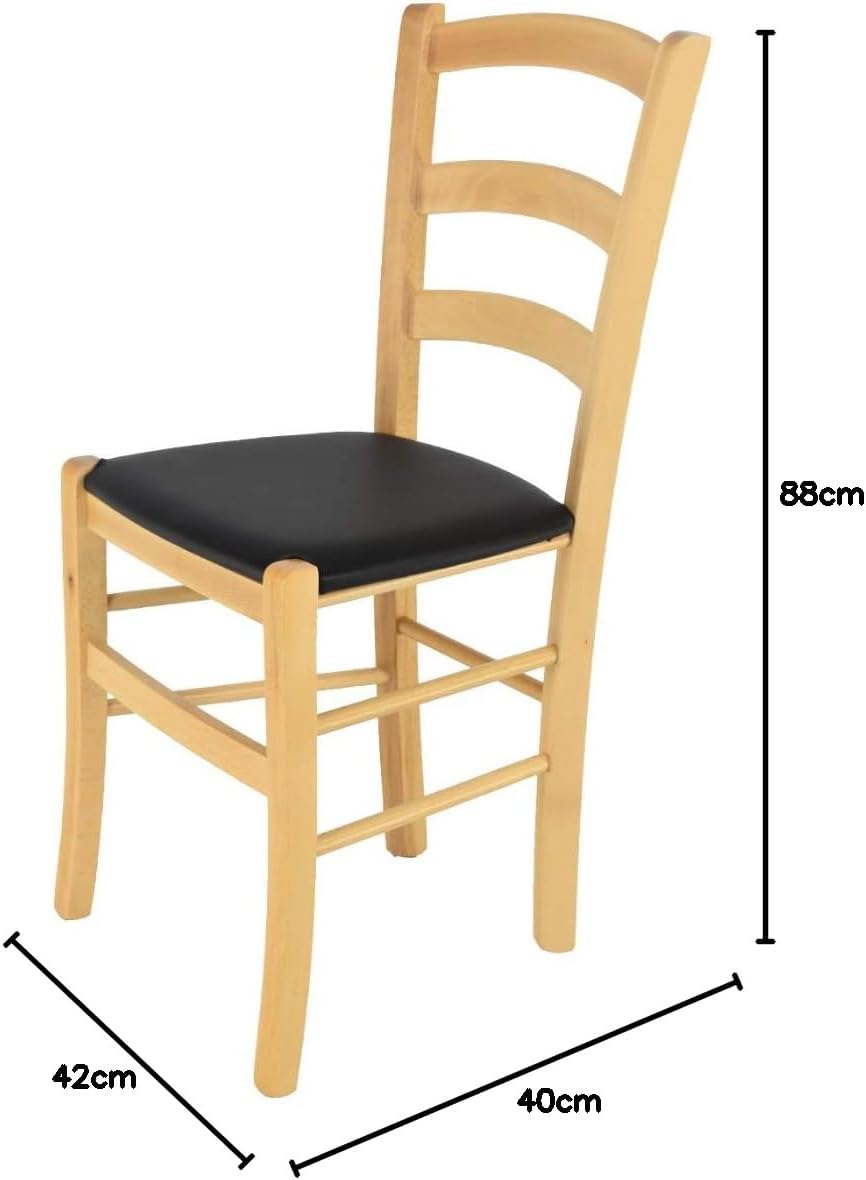 t m c s Tommychairs - Stuhl Venice für Küche und Esszimmer, robuste Struktur aus lackiertem Buchenho