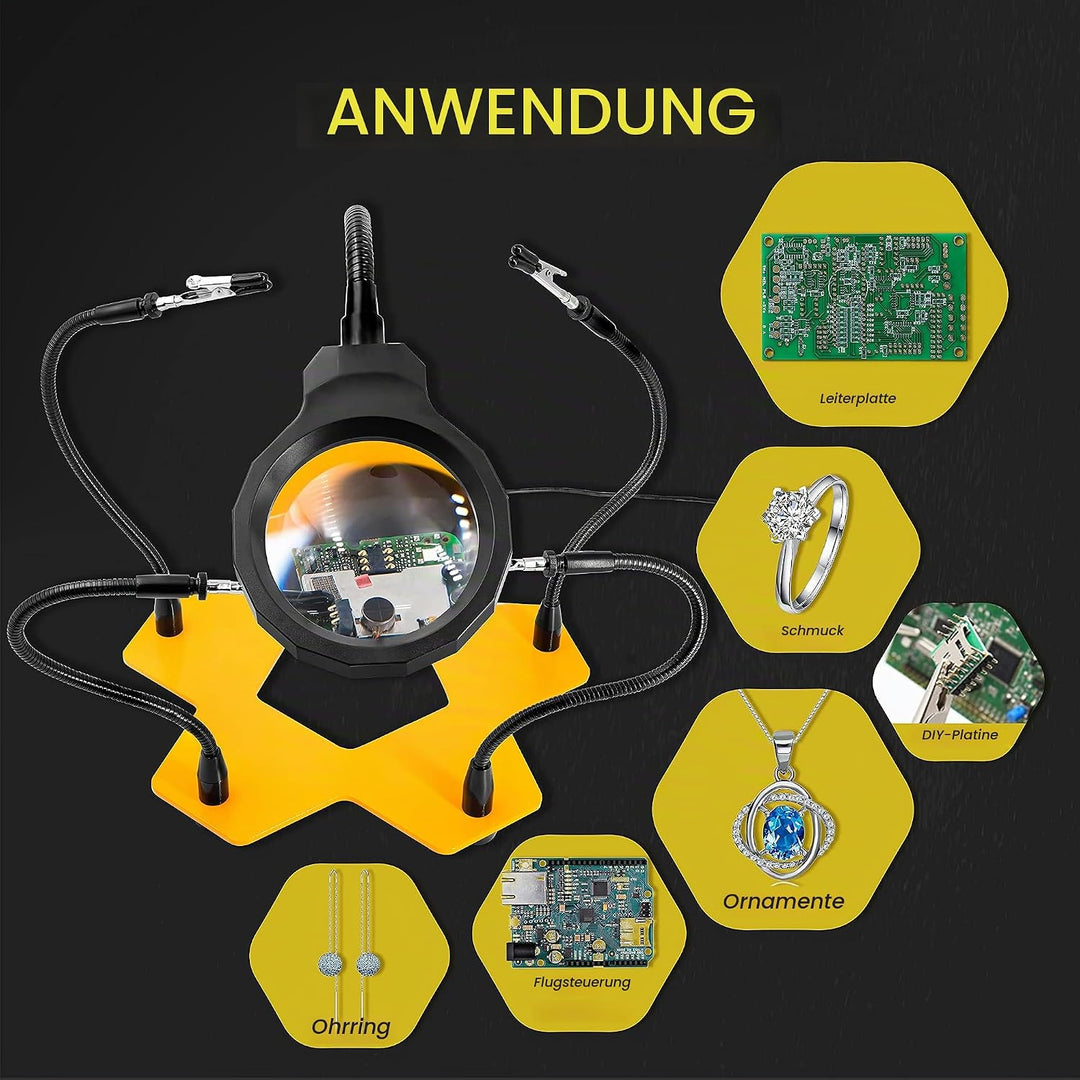 Fstop Labs Kotto LED beleuchtet Lupe dritte Hand Löten Leiterplattenhalter Werkzeug fünf Arme helfen